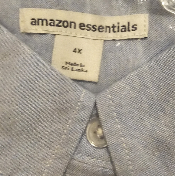 Amazon. Women's Long Sleeve Button Down Shirt. Light Blue. Sizes 4X, 5X & 6X NWT - Picture 2 of 9